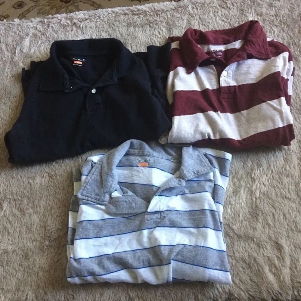 3 boys long sleeve polos
